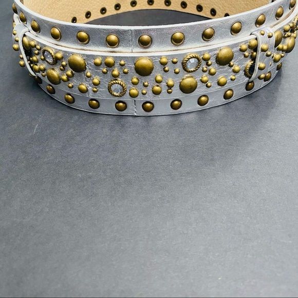 L & D Studded Italian Leather Belt- Size M - Picture 12 of 14